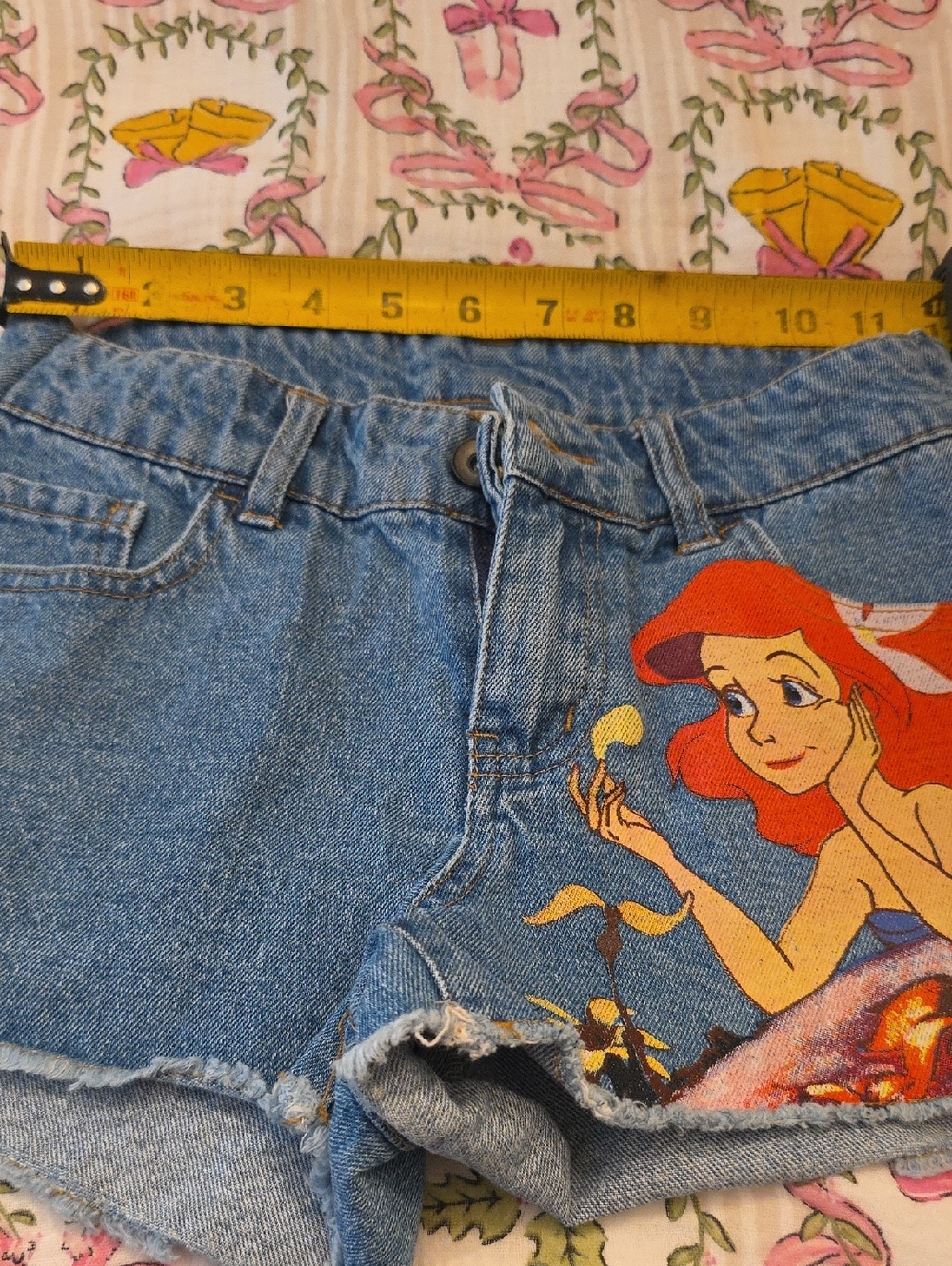 Disney Blue Denim Shorts with Ariel - Picture 3 of 6